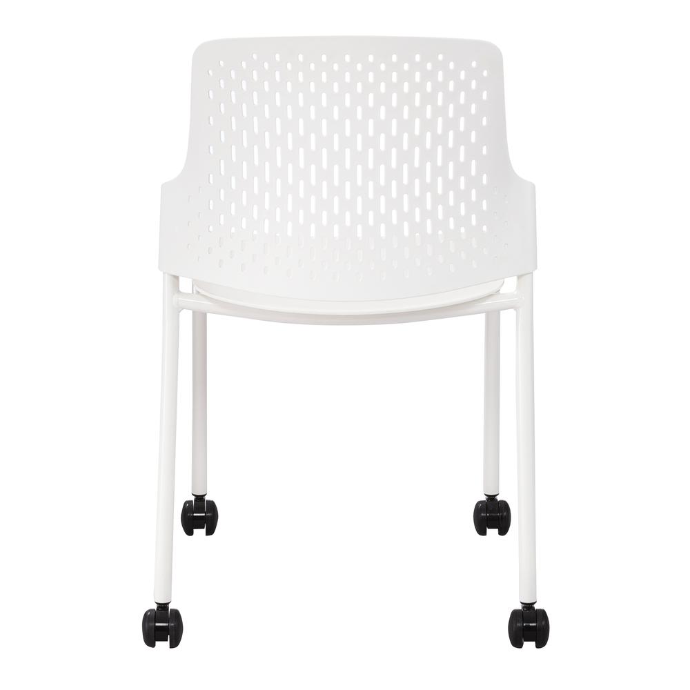 Stack Chair with Casters, White set of 4 - Safco Products