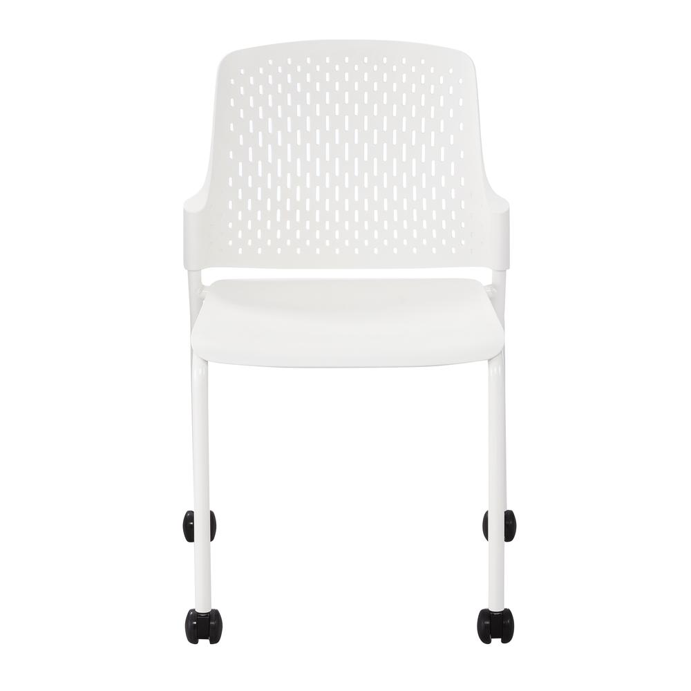 Stack Chair with Casters, White set of 4 - Safco Products