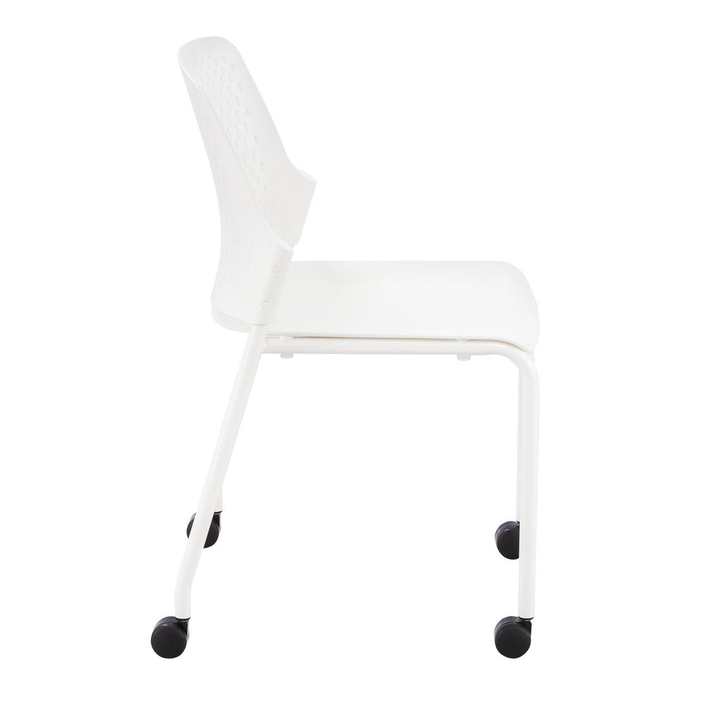 Stack Chair with Casters, White set of 4 - Safco Products