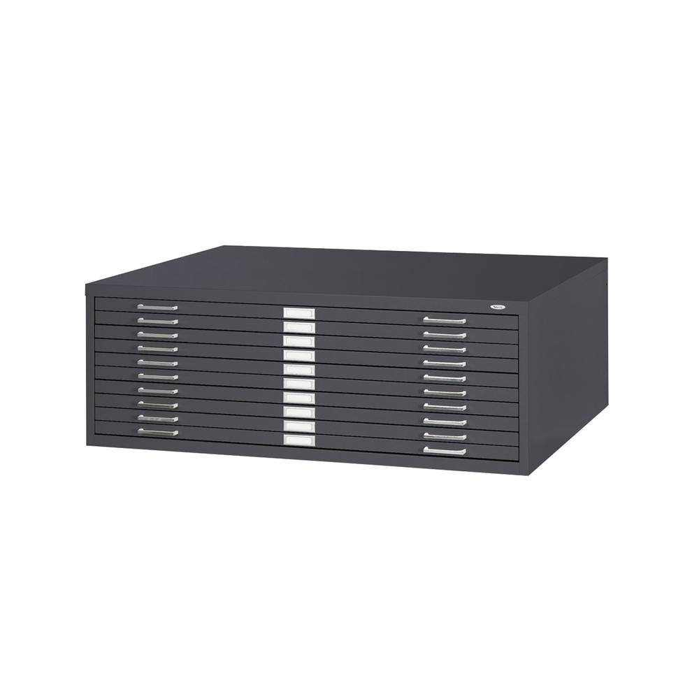 10-Drawer Steel Flat File for 30'' x 42'' Documents Black - Safco