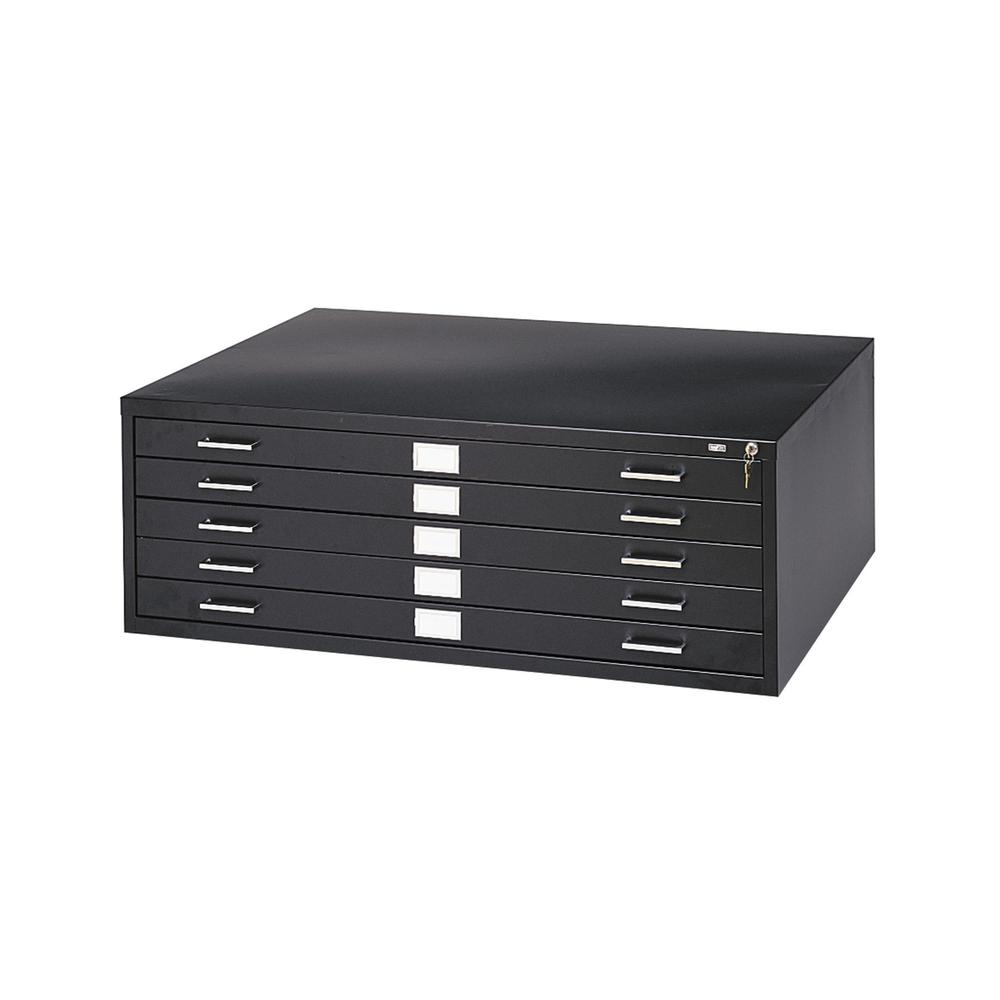 5-Drawer Steel Flat File for 24'' x 36'' Documents Black - Safco