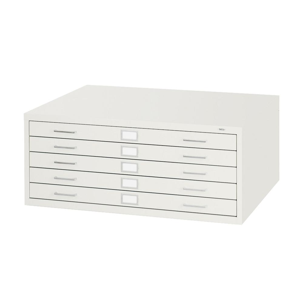 5-Drawer Steel Flat File for 24'' x 36'' Documents White - Safco