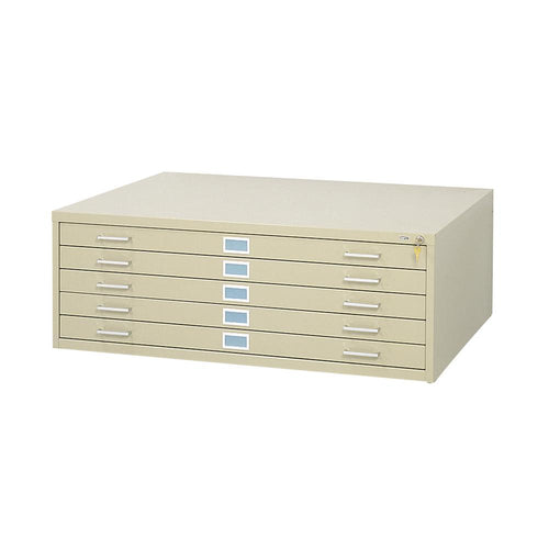 Safco 5-Drawer Steel Flat File - 46.5'' x 35.5'' x 16.5'' - 5 x Drawer(s) for File - Stackable - Tropic Sand - Powder Coated - Steel - Recycled