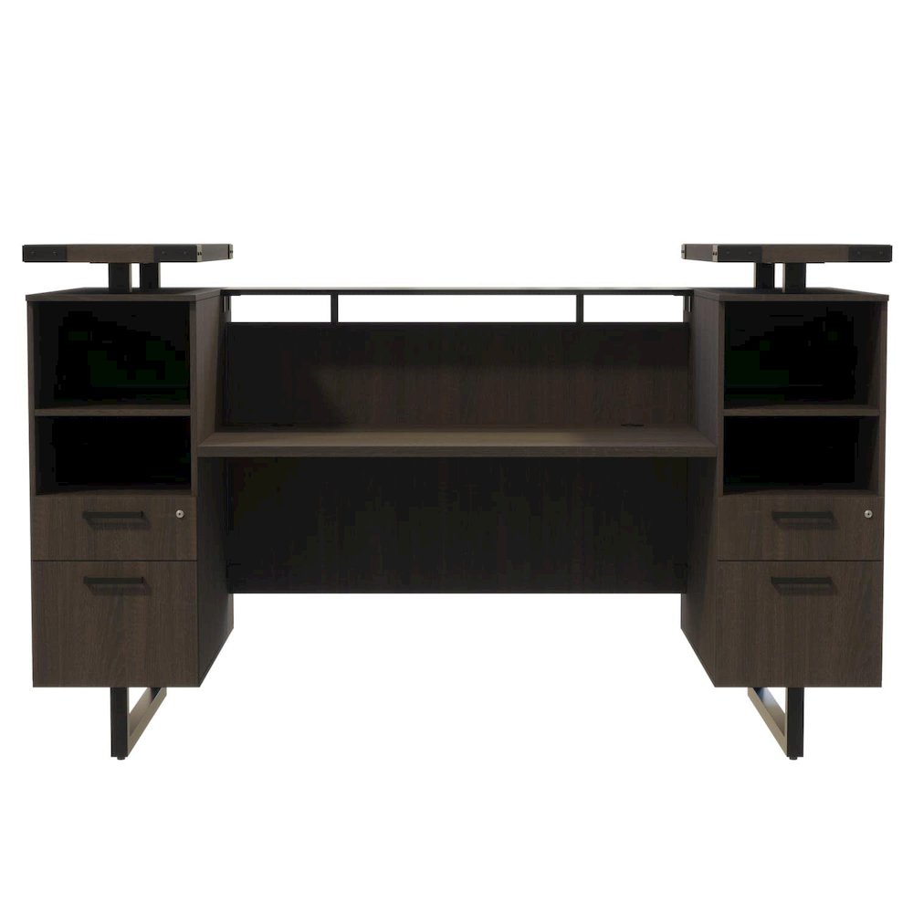 Mirella™ Reception Desk with Glass Countertop Southern Tobacco - Safco