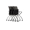 Valoré Training Series High-Back Nesting Chair, Black Seat/Black Back, Silver Base, 2/Carton - Safco