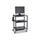 Adjustable-Height Steel AV Cart, Metal, 3 Shelves, (5) AC Outlets, 120 lb Capacity, 27.25'' x 18.25'' x 36.5'', Black - Safco