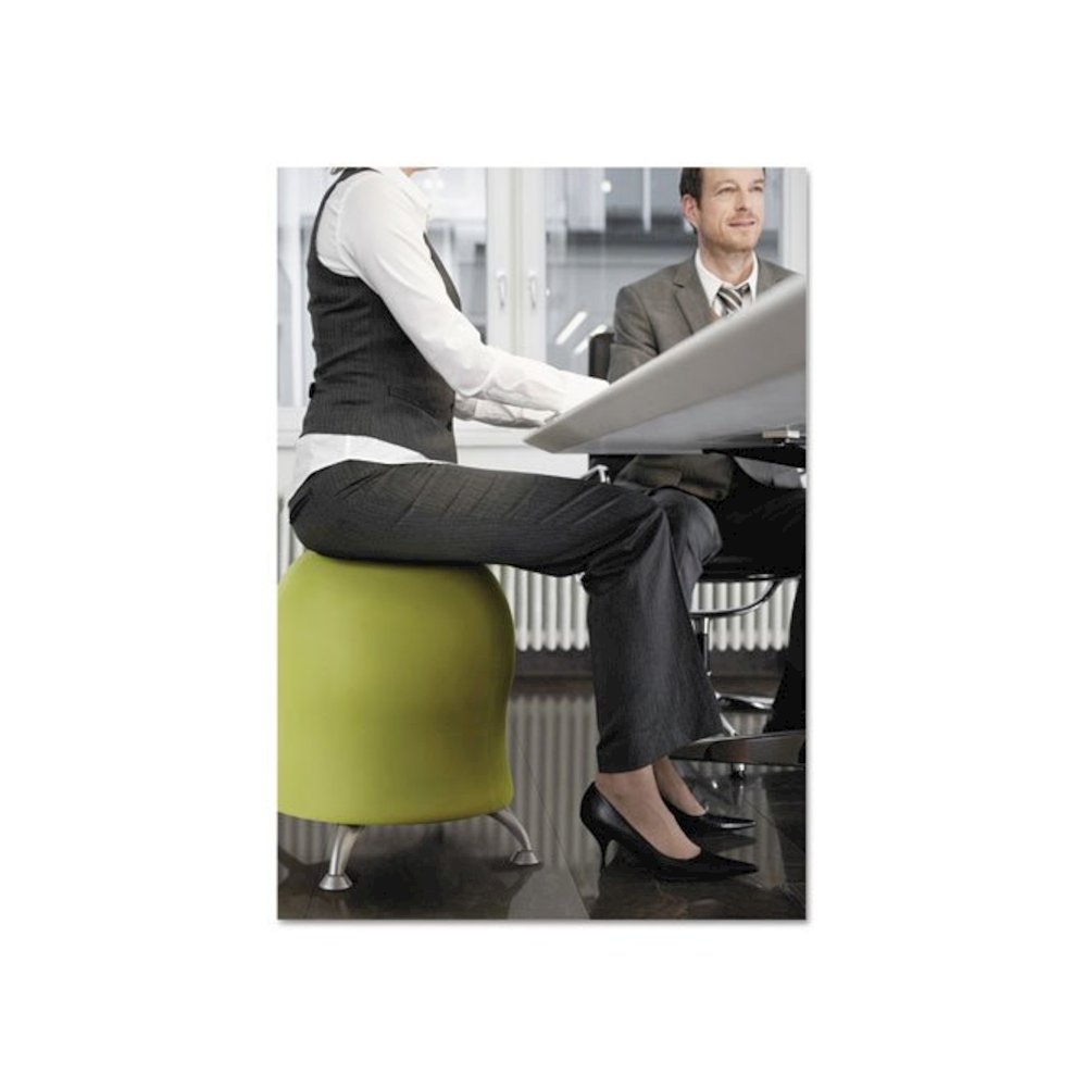 Zenergy Ball Chair, Backless, Supports Up to 250 lb, Grass Fabric Seat, Silver Base - Safco