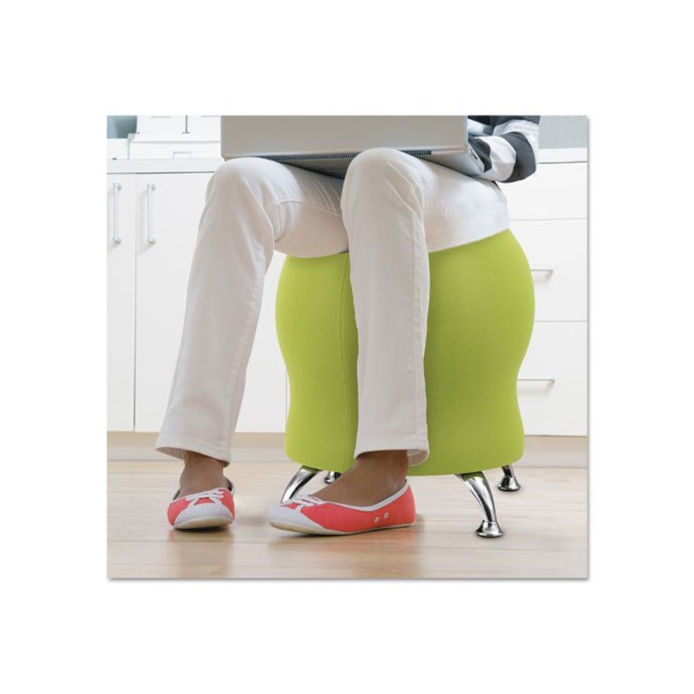 Zenergy Ball Chair, Backless, Supports Up to 250 lb, Grass Fabric Seat, Silver Base - Safco