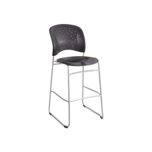 Reve Bistro Chair, Supports Up to 250 lb, 31'' Seat Height, Black Seat, Black Back, Silver Base - Safco