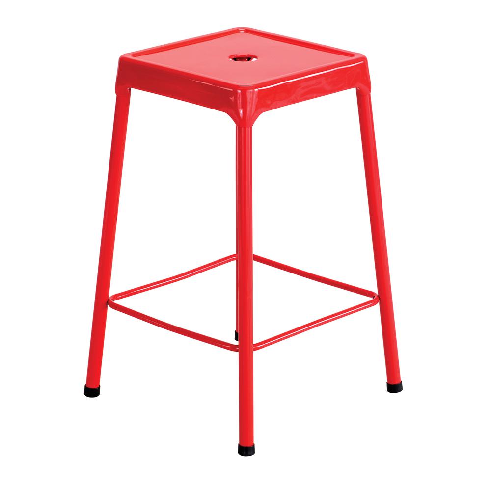 Counter-Height Steel Stool, Red - Safco
