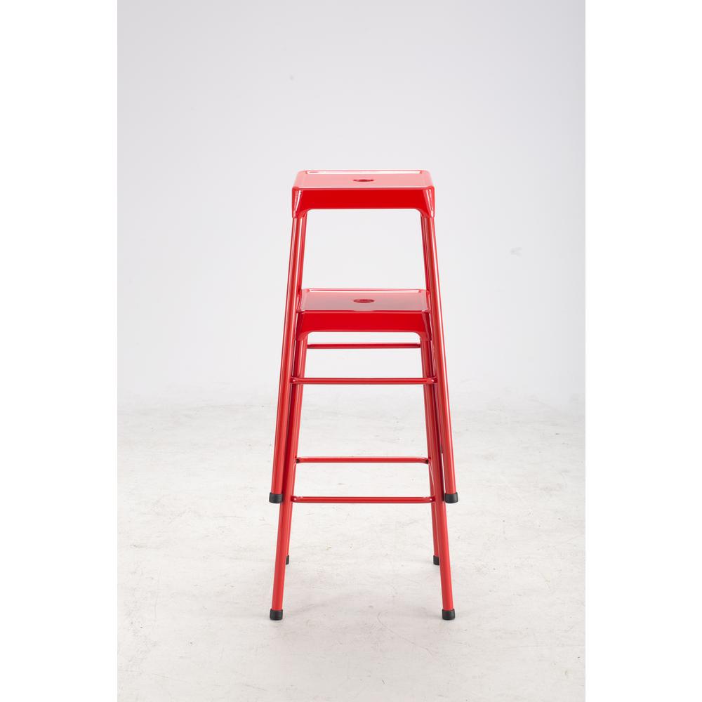 Bar-Height Steel Stool, Red - Safco
