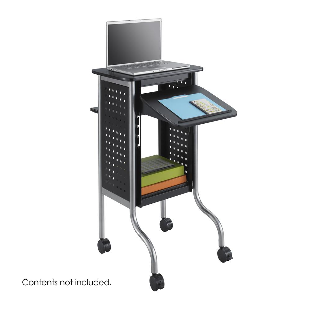Scoot Presentation Cart - 4 Casters - Steel Frame - Black - Safco