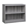 2 Shelf Bookcase (1 fixed shelf), Gray Steel - Mayline