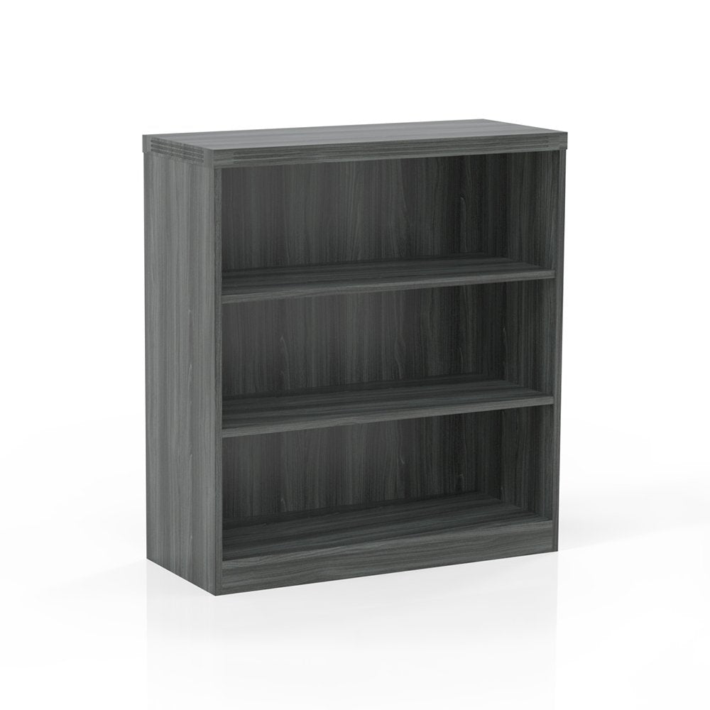 3 Shelf Bookcase (1 fixed shelf), Gray Steel - Mayline