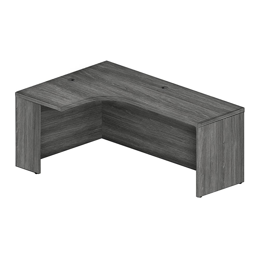 72'' Left Extended Corner Table, Gray Steel - Mayline