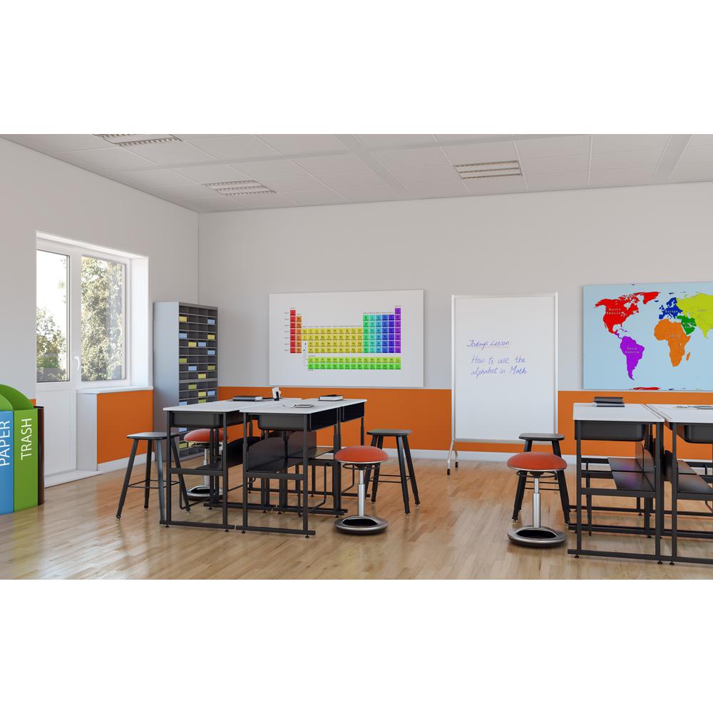 Safco Alpha Better Adjustable Height Stool - Black - Wood - 15.3'' Width x 19.3'' Depth x 35'' Height - 1 Each