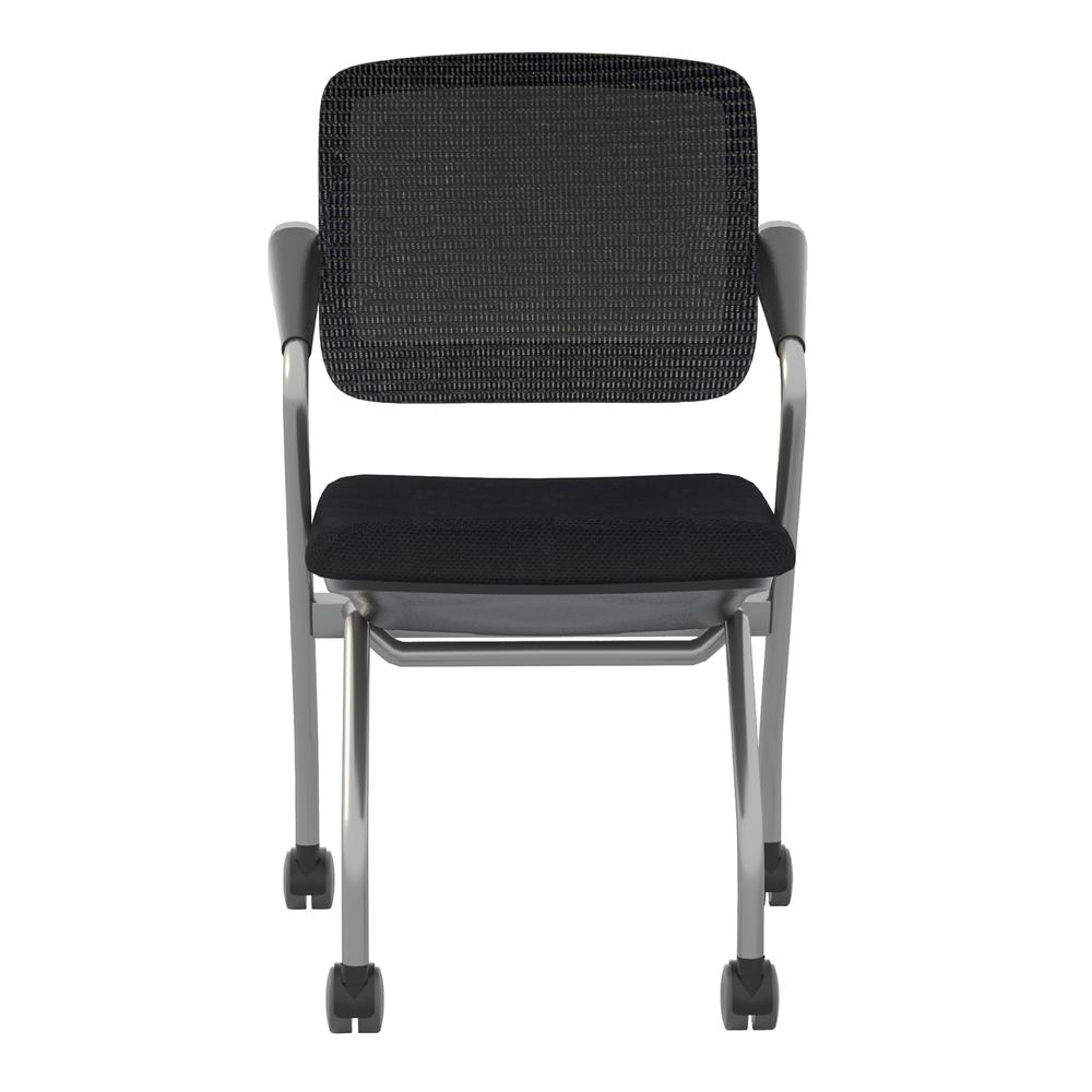 Valoré Training Series Mid-Back Nesting Chair, Mesh/Fabric, Black, 2/Carton - Mayline