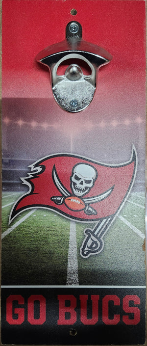 Tampa Bay Buccaneers Sign Wood 5x11 Bottle Opener Slogan - WinCraft