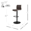 Jayden Faux Leather Low Back Gaslift Bar Stool, (Set of 2) - New Pacific Direct