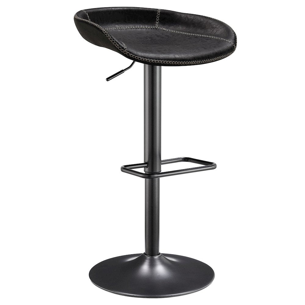 Rogue Faux Leather Gaslift Bar Stool, (Set of 2) - New Pacific Direct