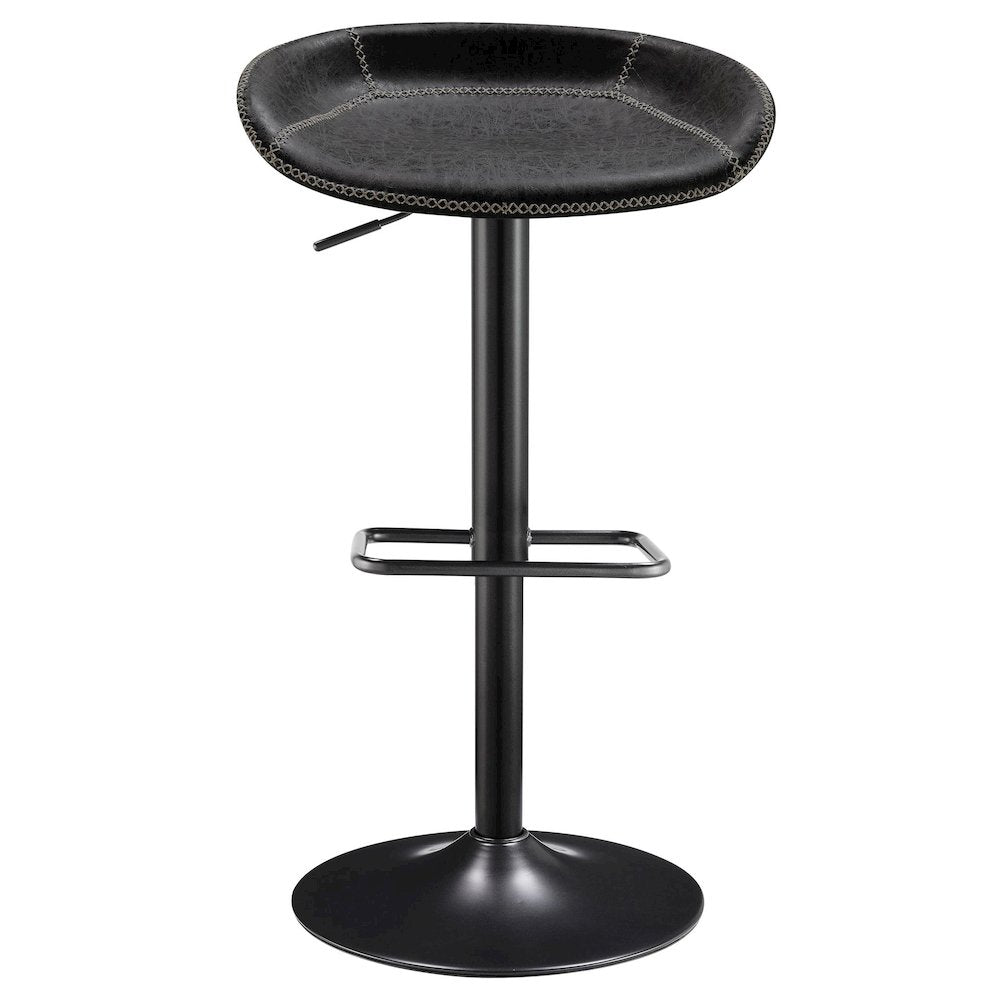 Rogue Faux Leather Gaslift Bar Stool, (Set of 2) - New Pacific Direct