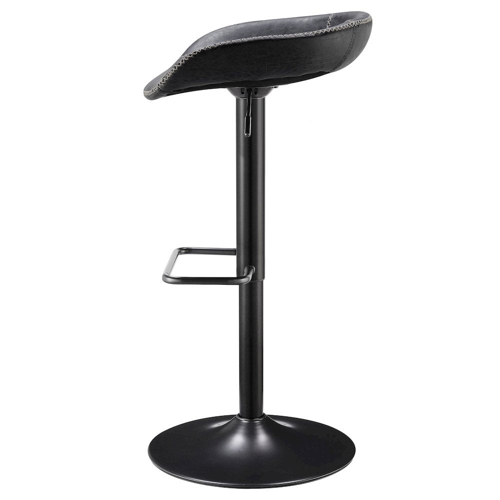 Rogue Faux Leather Gaslift Bar Stool, (Set of 2) - New Pacific Direct