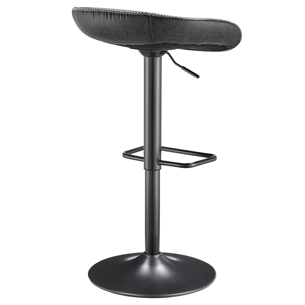 Rogue Faux Leather Gaslift Bar Stool, (Set of 2) - New Pacific Direct