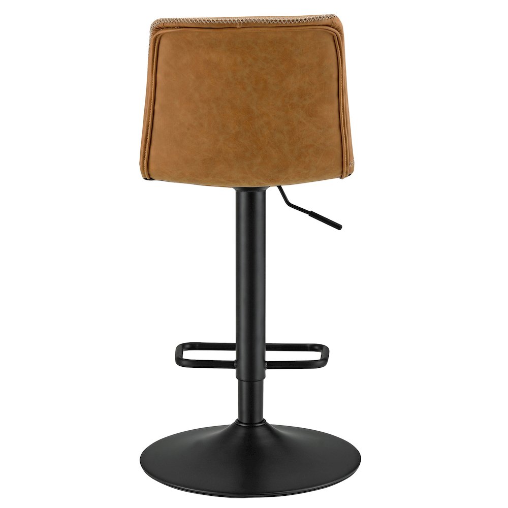 Jayden Faux Leather Low Back Gaslift Bar Stool, (Set of 2) - New Pacific Direct