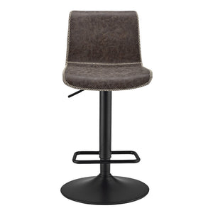 Jayden Faux Leather Low Back Gaslift Bar Stool, (Set of 2) - New Pacific Direct