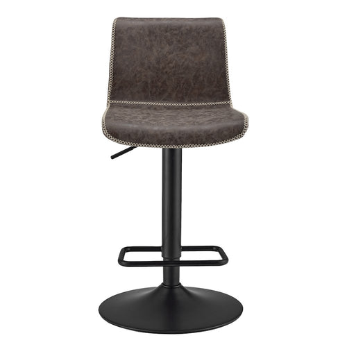 Jayden Faux Leather Low Back Gaslift Bar Stool, (Set of 2) - New Pacific Direct