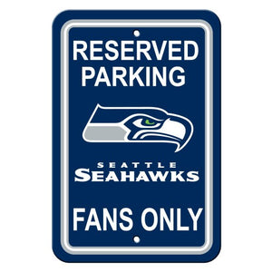 Seattle Seahawks Sign 12x18 Plastic Reserved Parking Style -