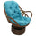 Rattan Swivel Rocker with Micro Suede Cushion - International Caravan