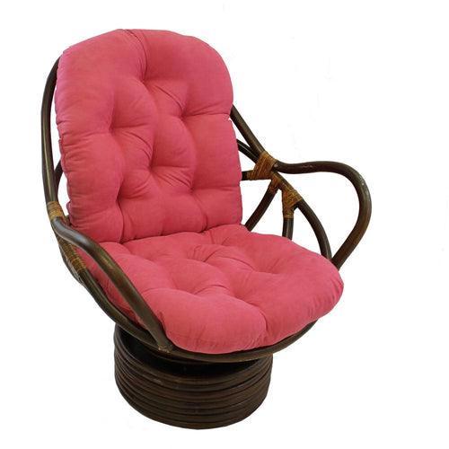 Rattan Swivel Rocker with Micro Suede Cushion - International Caravan
