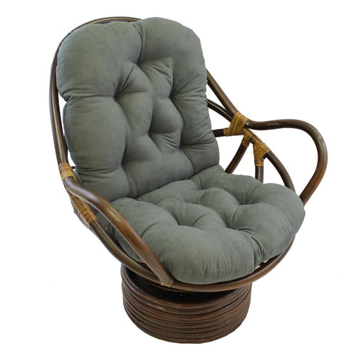 Rattan Swivel Rocker with Micro Suede Cushion - International Caravan