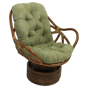 Rattan Swivel Rocker with Micro Suede Cushion - International Caravan