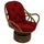 Rattan Swivel Rocker with Outdoor Fabric Cushion, Papprika - International Caravan