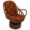 Rattan Swivel Rocker with Outdoor Fabric Cushion, Cinnamon - International Caravan