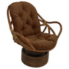 Rattan Swivel Rocker with Outdoor Fabric Cushion, Mocha - International Caravan
