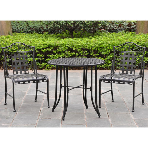 Set of Three Mandalay Iron Bistro Set - International Caravan