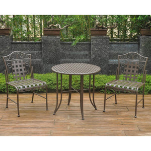 Set of Three Mandalay Iron Bistro Set - International Caravan