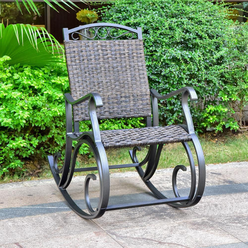 Ibiza Resin Pandan Aluminum Rocking Chair - International Caravan