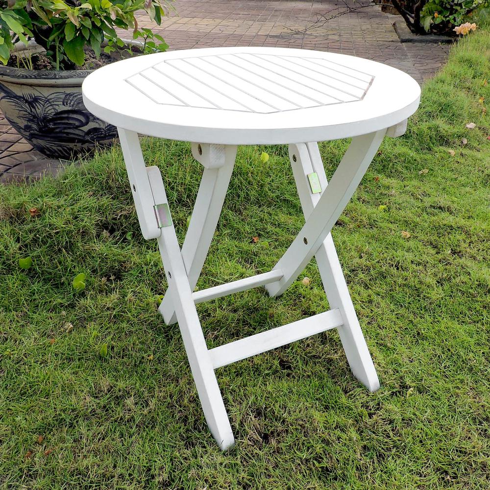 Royal Tahiti Round Wood Folding Table - International Caravan