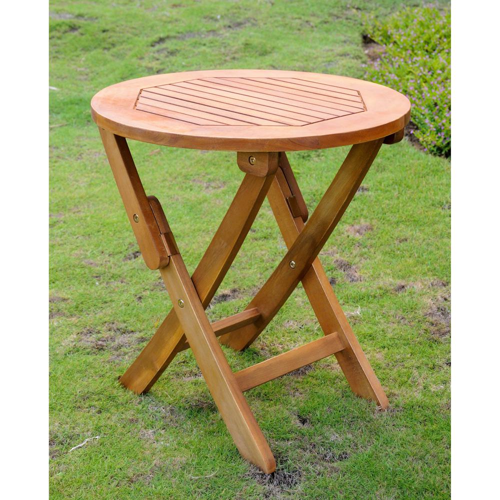 Royal Tahiti Round Wood Folding Table - International Caravan