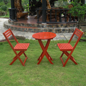 Set of 3 Acacia Folding Bistro Set - International Caravan