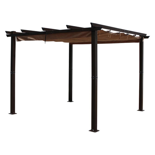 3 Meter Aluminum Framed Pergola, Khaki - International Caravan