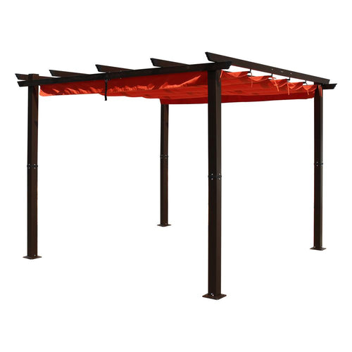 3 Meter Aluminum Framed Pergola, Terra Cotta - International Caravan