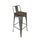 Metal Barstool W/ Backrest+Wood Seat, Natural, Set Of 4 - Creative Images