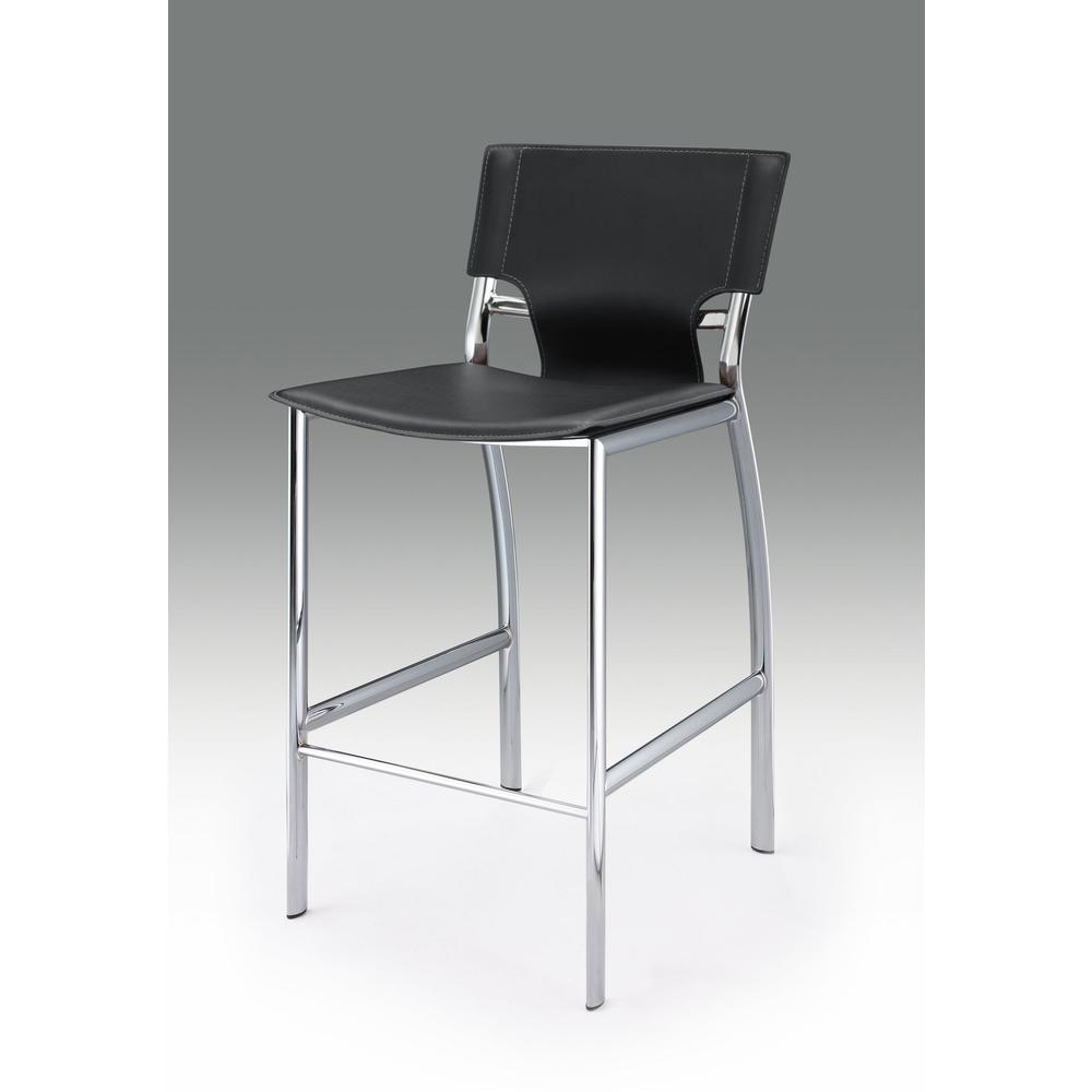 Metal Bar Stool W/Black Cushion, 29'' Seat High, Set Of 2 - Creative Images