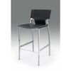 Gray Leather Bar Stool, Chrome Base, 25''Seat High, Set Of 2 - Creative Images
