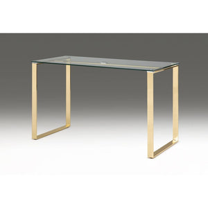 Glass Desk With Gold Base - Creative Images
